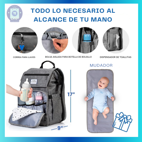 BabyPort™  3 en 1 Mochila, cuna y mudador